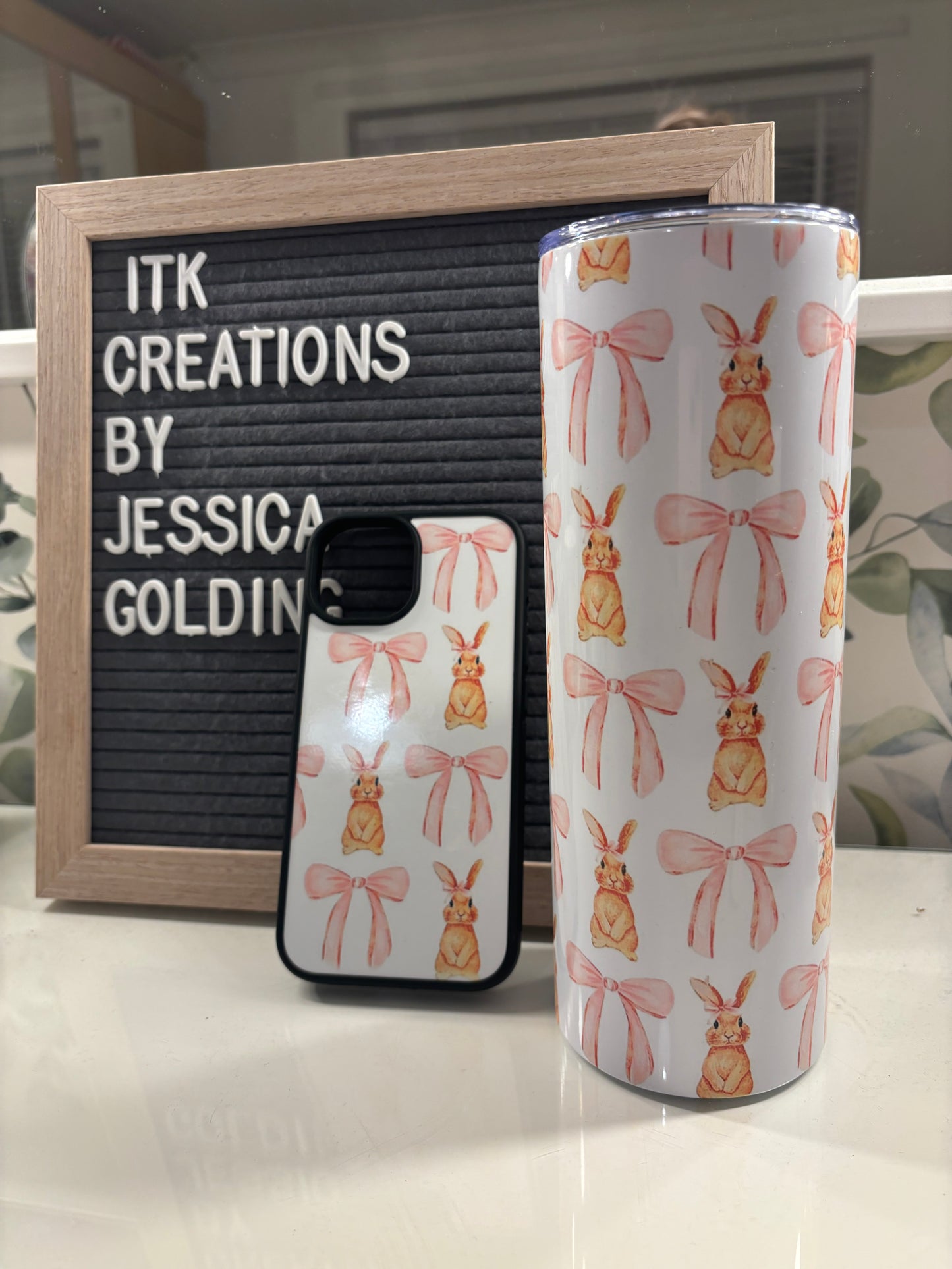 Bunny phone case and tumbler set